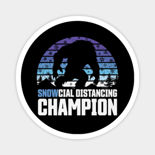 SNOWcial Distancing Champion - Yeti Winter Edition of Social Distancing Champion Magnet